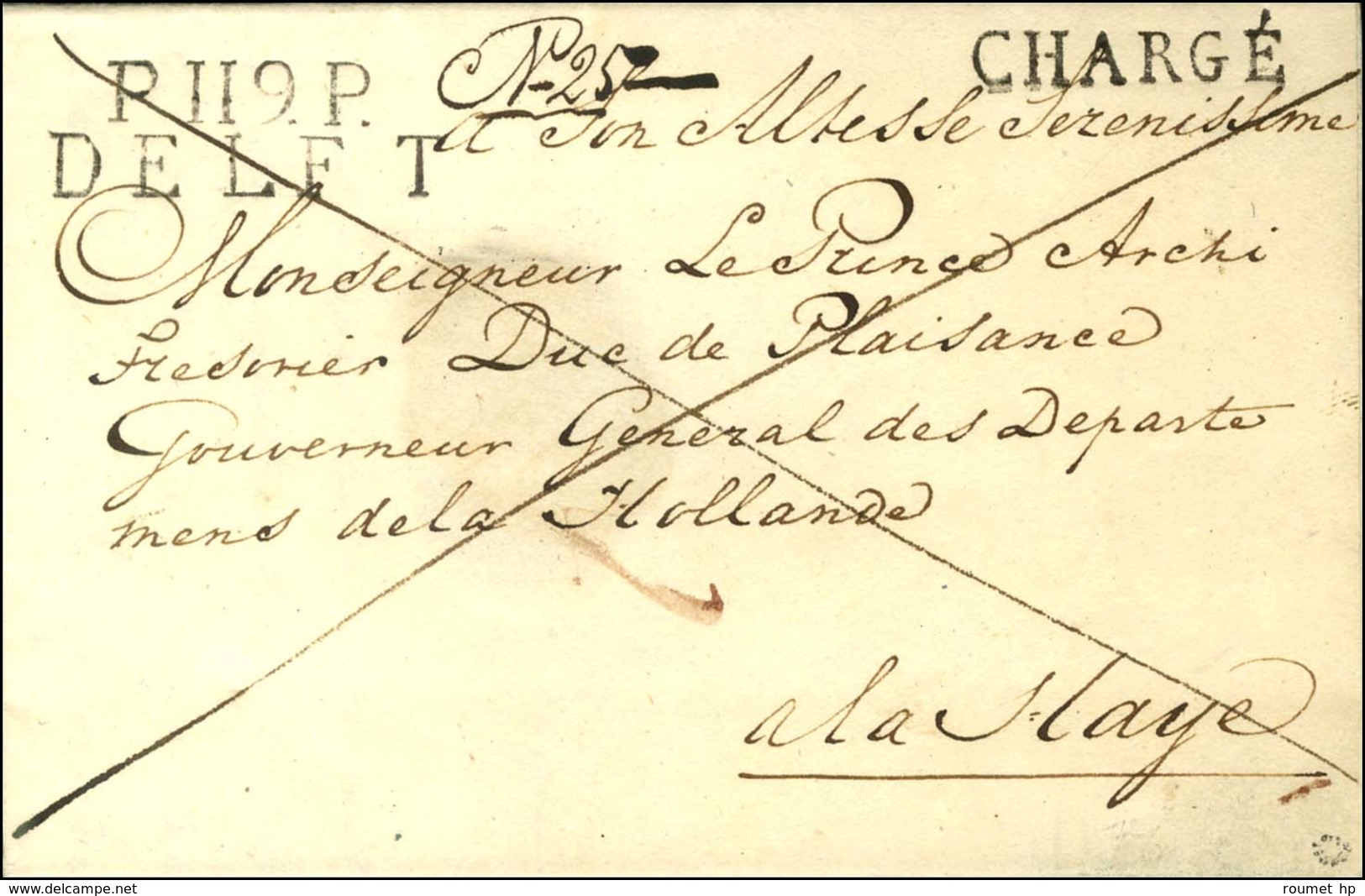 P.119.P. / DELFT + Griffe CHARGE Sur Lettre Avec Texte Daté Le 21 Mai 1813 Adressée à La Haye. - SUP. - RR. - 1792-1815: Départements Conquis