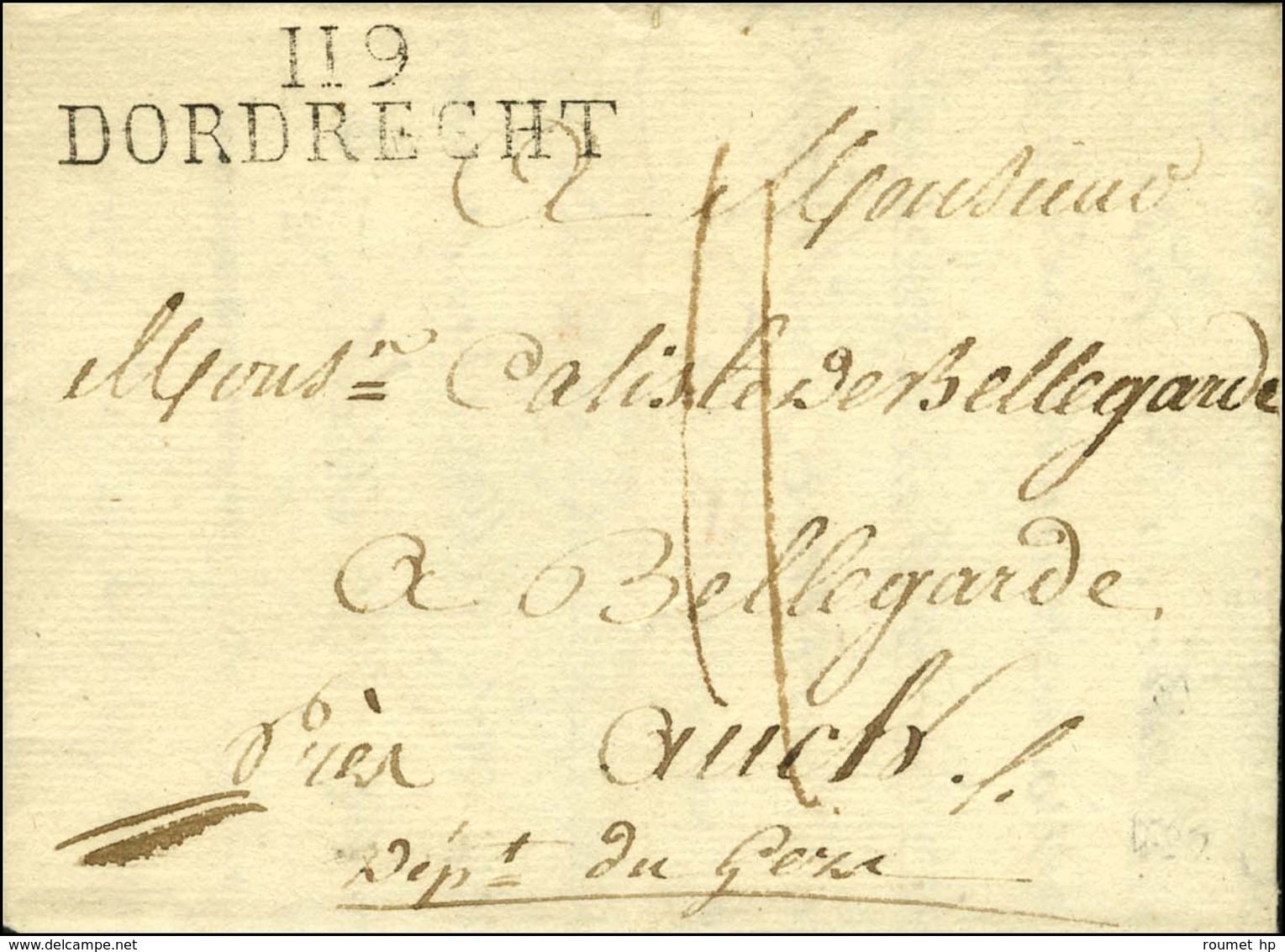 119 / DORDRECHT Sur Lettre Avec Texte Daté Le 29 Avril 1811 Pour Auch. - SUP. - 1792-1815: Veroverde Departementen