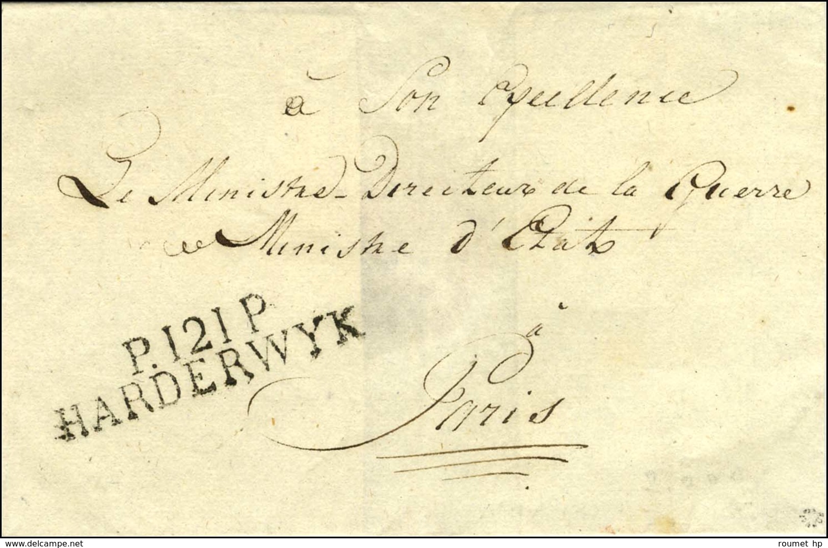 P.121.P. / HARDERWYK Sur Lettre Sans Texte Pour Paris. - SUP. - R. - 1792-1815: Conquered Departments