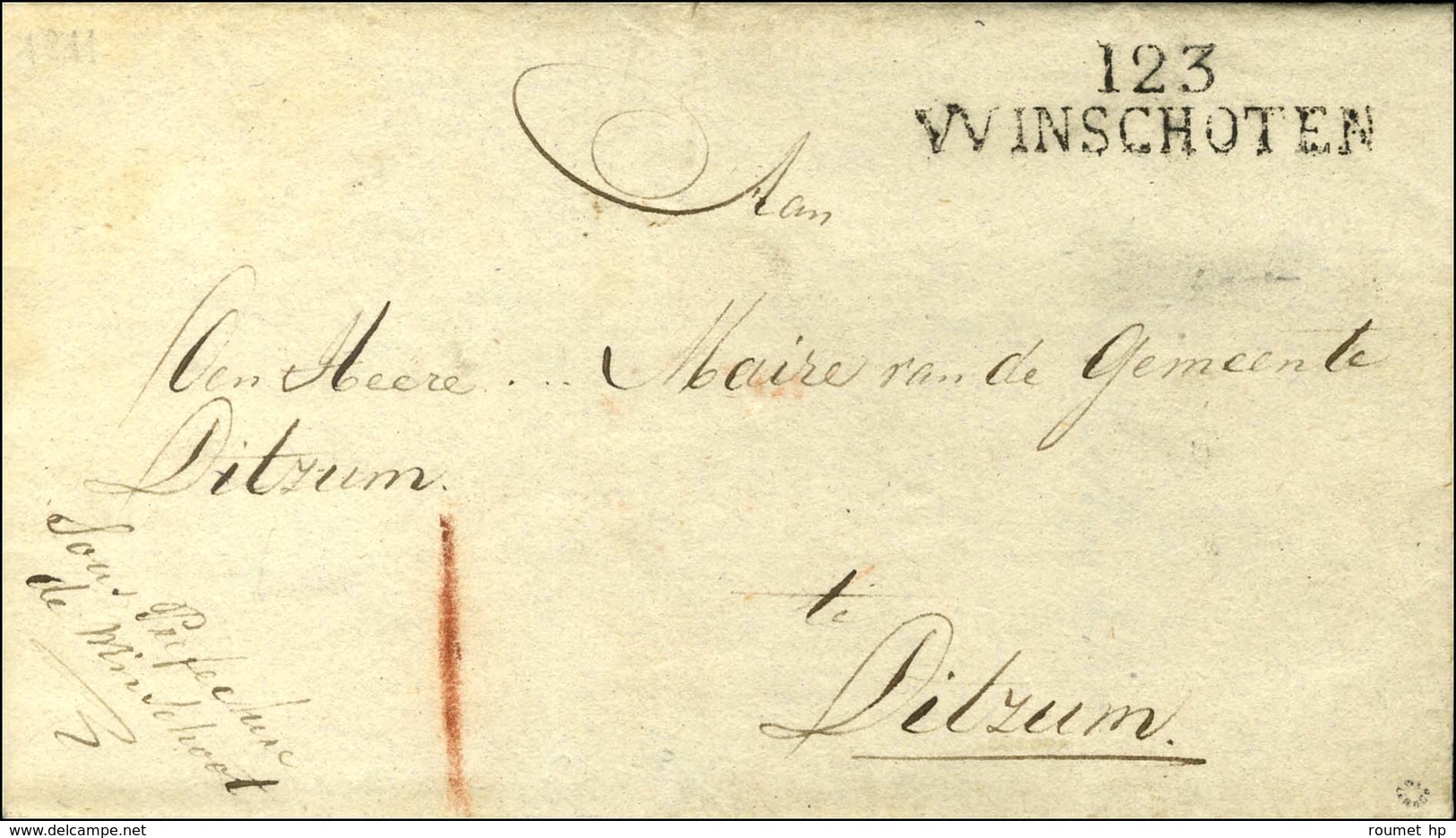 123 / WINSCHOTEN Sur Lettre Avec Texte Daté 1811. - SUP. - 1792-1815: Conquered Departments