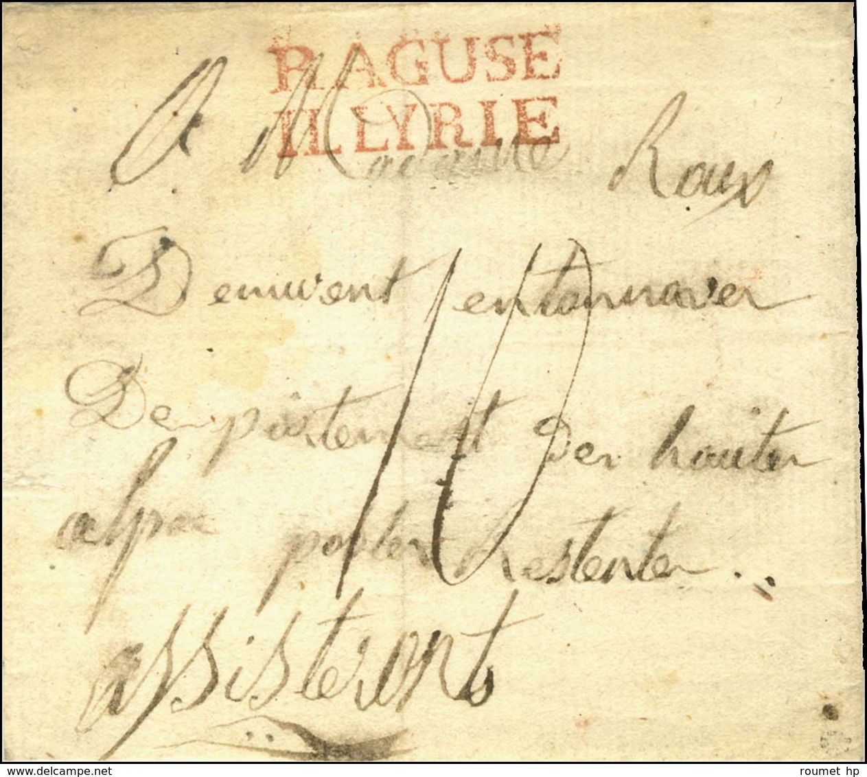 RAGUSE / ILLYRIE Rouge Sur Lettre Sans Texte. - SUP. - R. - 1792-1815: Conquered Departments