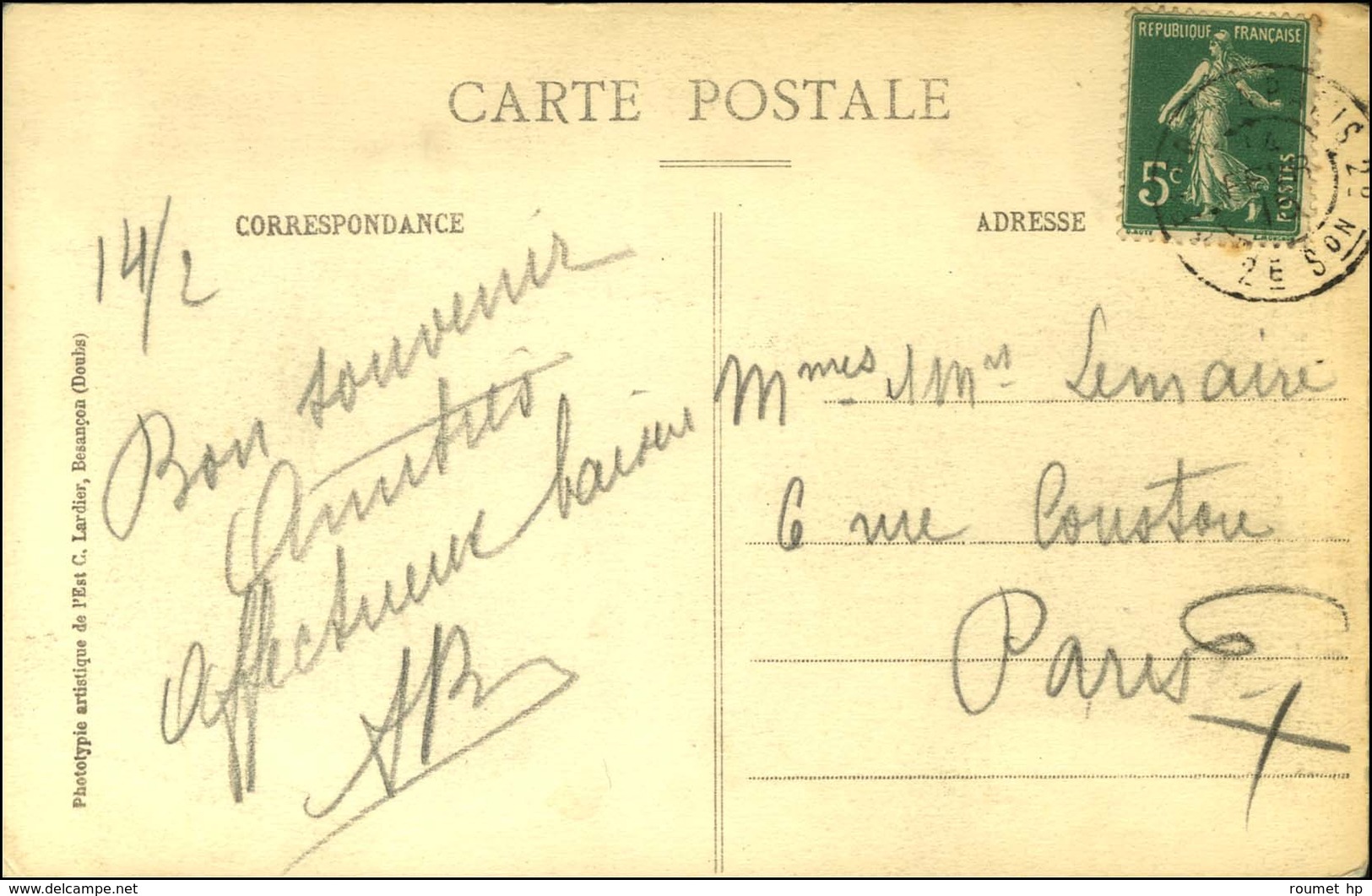 Càd Ambulant De Mobilisation Avec Indication De Section PARIS / 2e Son Sur CP. 1915. - TB. - Guerre De 1914-18