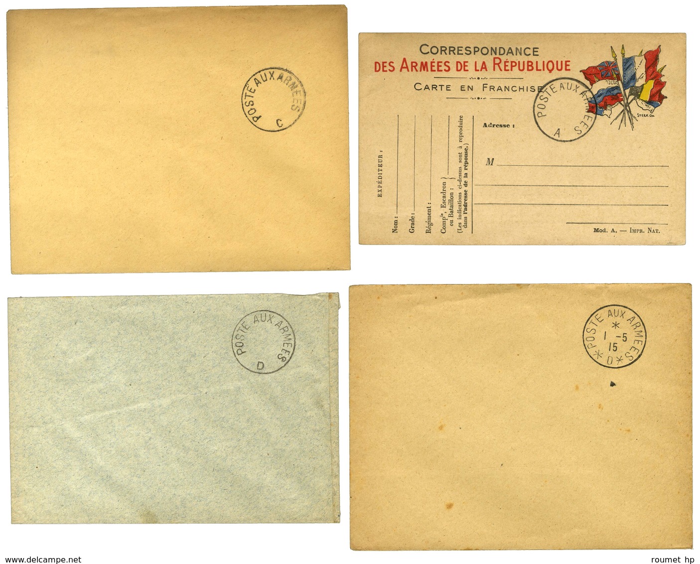 Lot De 12 Lettres Et Cartes Avec Cachets Bureaux Frontières. - TB. - Guerre De 1914-18