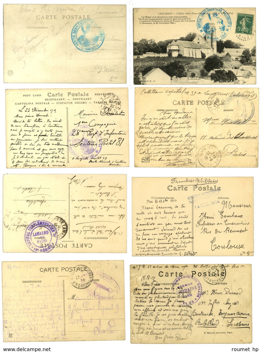 Lot De 6 Lettres Et 11 CP Cachets HOPITAUX COMPLEMENTAIRES. - TB. - Oorlog 1914-18