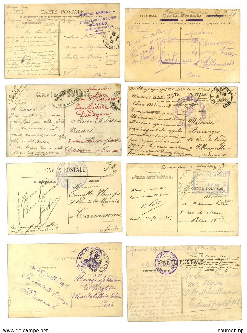 Lot De 8 Lettres Et 19 CP Cachets HOPITAUX MILITAIRES. - TB. - Guerre De 1914-18