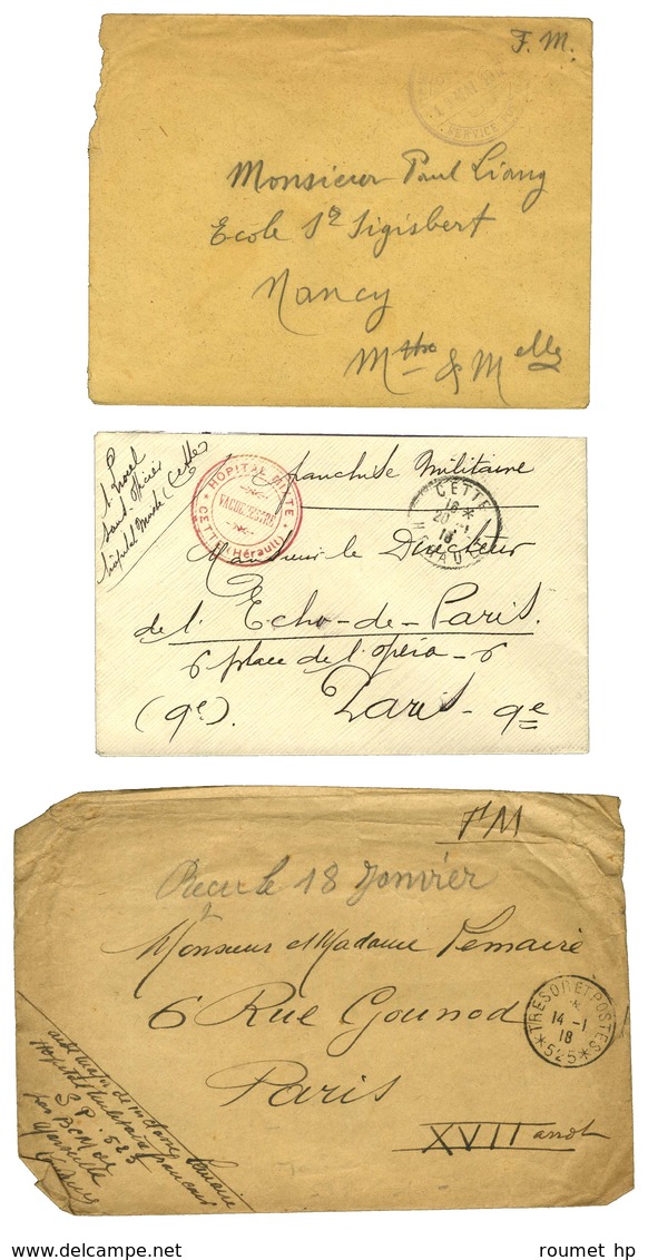 Lot De 8 Lettres Et 19 CP Cachets HOPITAUX MILITAIRES. - TB. - Guerre De 1914-18