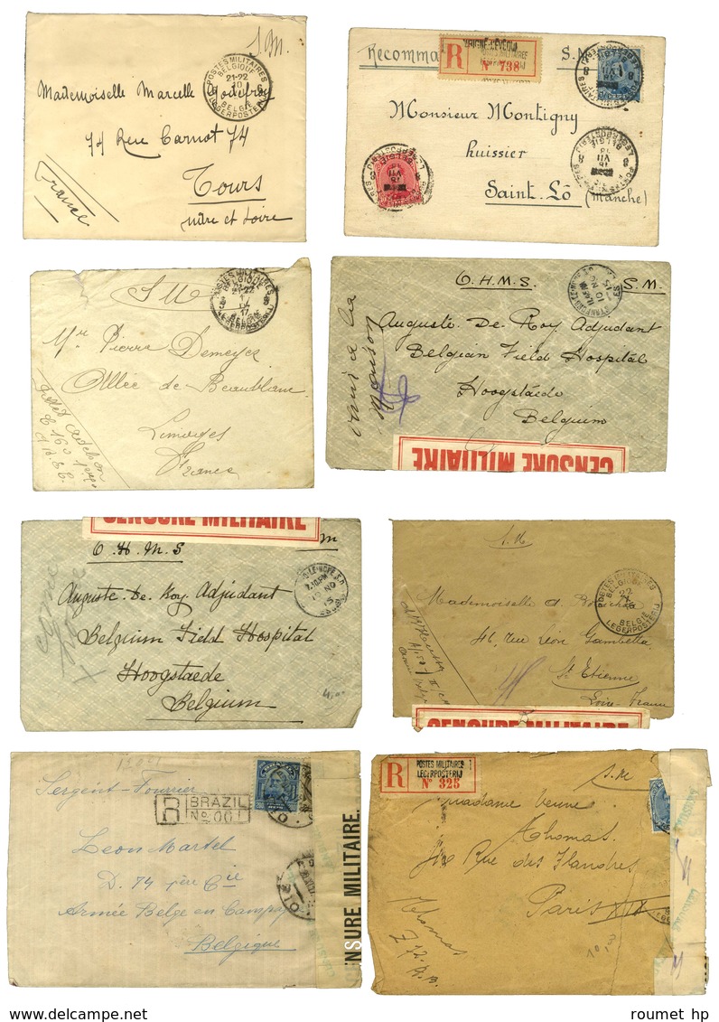 Lot De 9 Lettres Et 7 CP Cachets POSTES MILITAIRES BELGIQUES. - TB. - Oorlog 1914-18