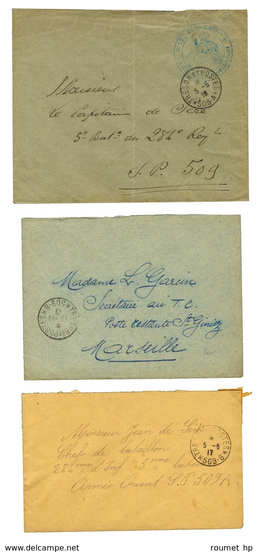 Lot De 11 Lettres Et CP Cachets TRESORS ET POSTES 508 Et 509. - TB. - WW I