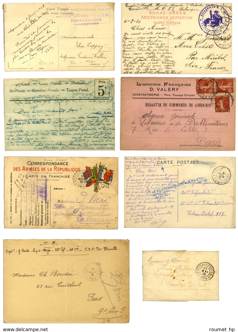 Lot De 12 Lettres Et CP De L'Armée D'Orient Dont Griffe DEPOT DES ISOLES . - TB. - WW I