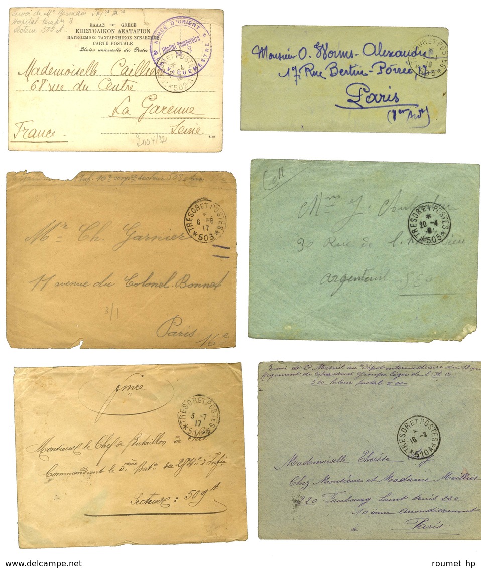 Lot De 10 Lettres Cachets TB 502, 503, 505, 509, 510, 510A, 510B Et 516. - TB. - Oorlog 1914-18