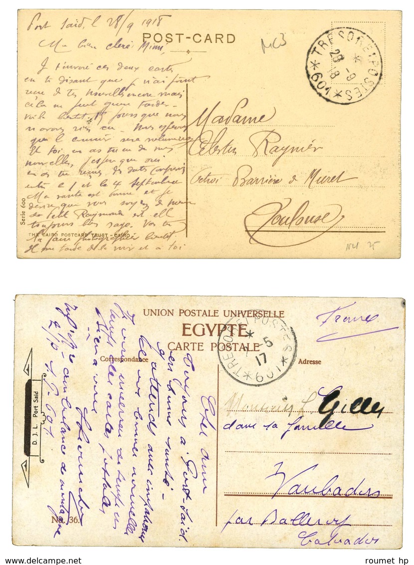 Lot De 2 CP Cachets TP 601 De Syrie. - TB. - Guerre De 1914-18