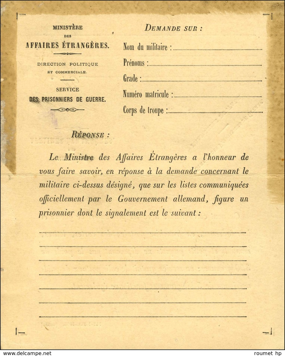 CP Neuve De Franchise Militaire Modèle Ministère Des Affaires étrangères, Direction Politique Et Commerciale. - TB. - Oorlog 1914-18