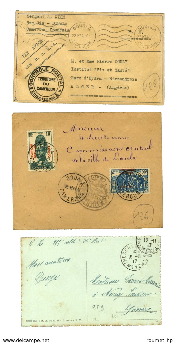 Lot De 3 Lettres Dont 2 Avec Contrôle Postal Du Cameroun. - TB. - Andere & Zonder Classificatie