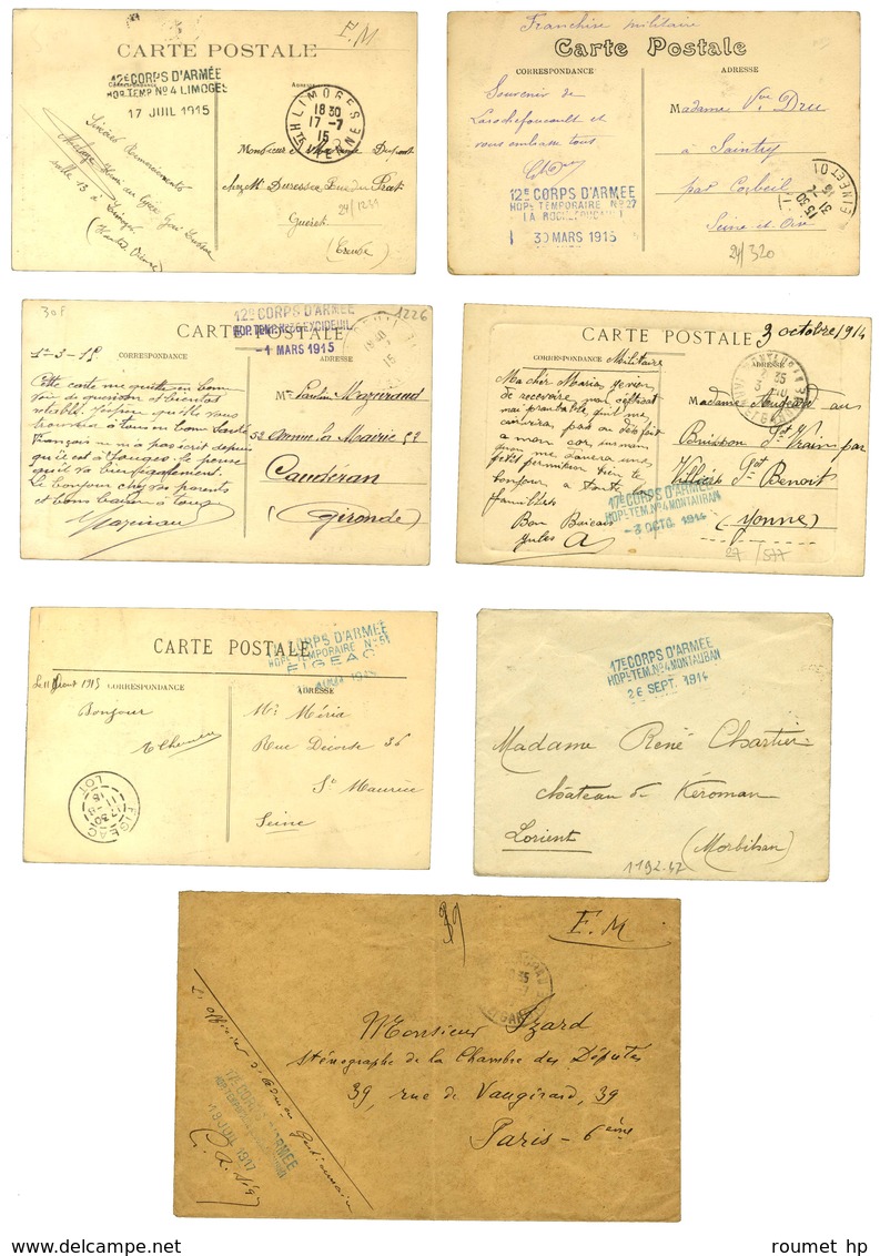 Lot De 52 Lettres Et CP Avec Cachets Du 12, 13, 14, 16, 17, 18 Et 20e CORPS D'ARMEE. - TB. - Other & Unclassified