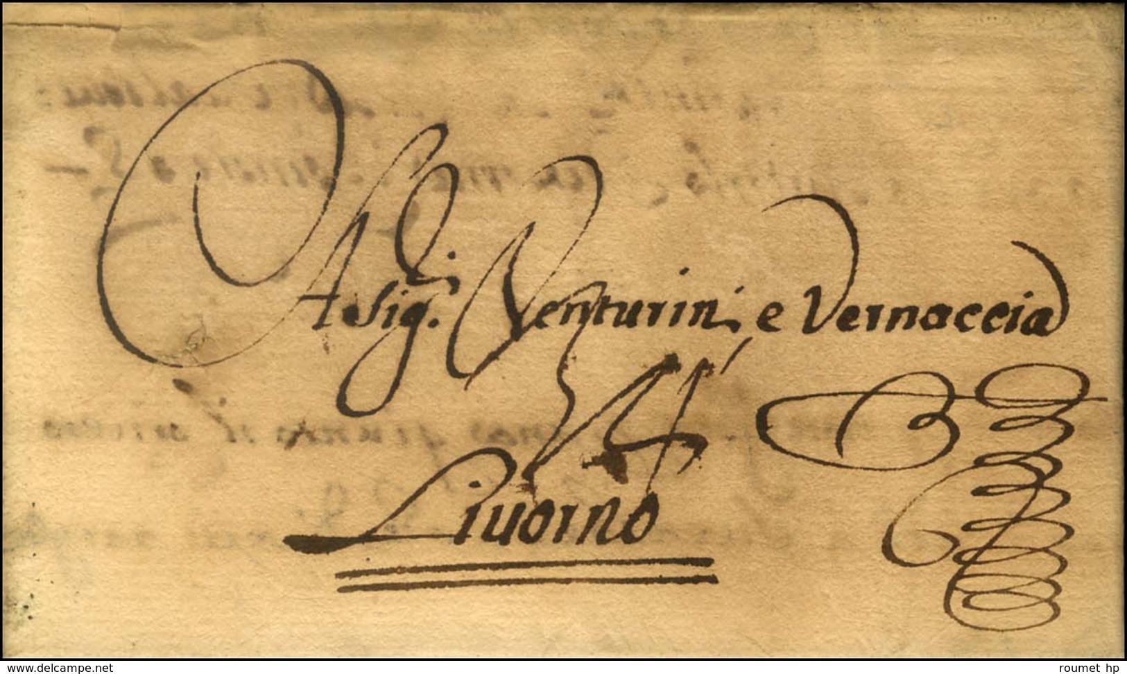 Lettre Avec Texte Daté De Rome Le 4 Décembre 1688 Pour Livourne Acheminée Par La Poste Consulaire. - TB / SUP. - Autres & Non Classés