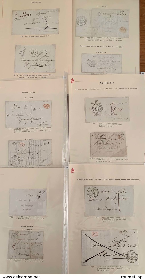 Lot De 145 Lettres Du Département De La Vendée Des Origines à 1850. Bel Ensemble Et Très Forte Cote. - B / TB. - Collections