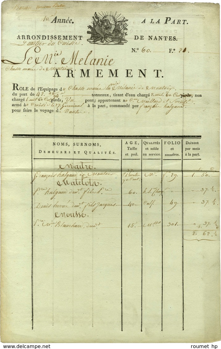 ARMEMENT DE NAVIRE. - Andere & Zonder Classificatie