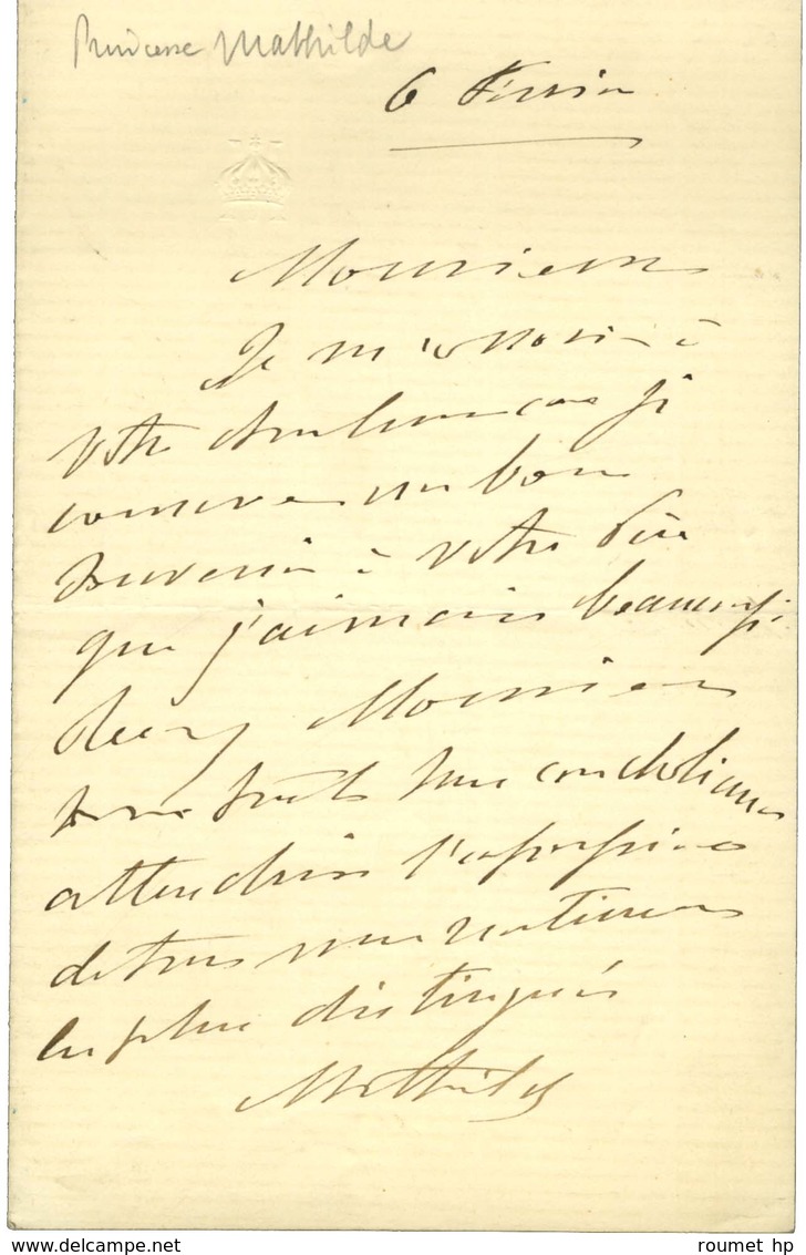 BONAPARTE Mathilde Laetitia-Wilhelmine, Princesse Demidoff (1820-1904), Fille De Jérôme Bonaparte. - Andere & Zonder Classificatie