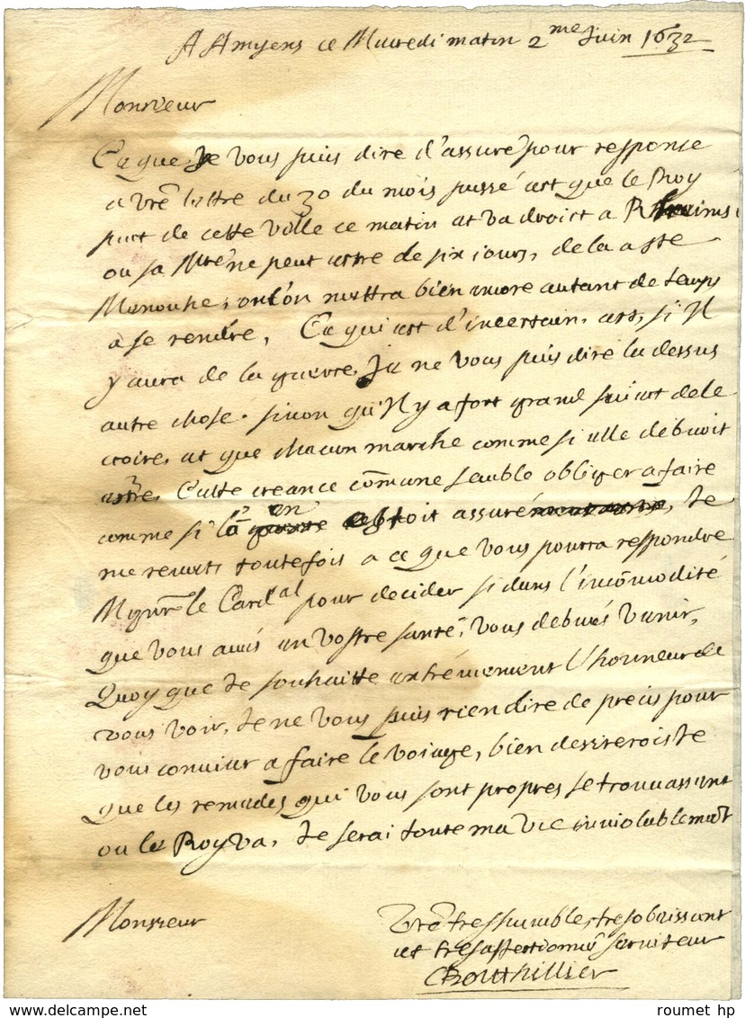 BOUTHILLIER Claude, Comte De Chavigny (1581-1652), Secrétaire D'Etat Puis Surintendant Des Finances. - Andere & Zonder Classificatie