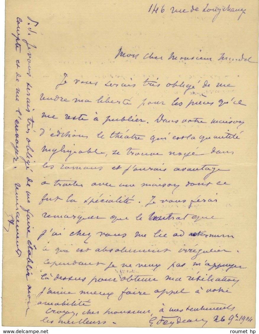 FEYDEAU Georges (1862-1921), Auteur Dramatique. - Andere & Zonder Classificatie