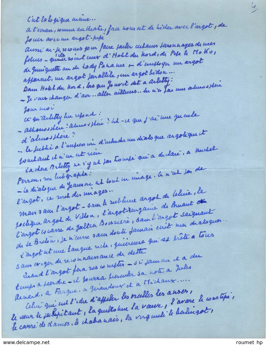 JEANSON Henri (1900-1970), écrivain, Journaliste Et Scénariste Français. - Other & Unclassified