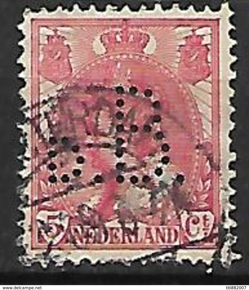 PAYS BAS     -   1898  ;     Y&T N° 51 Oblitéré .  Perforé  /  Perfin. - Perforiert/Gezähnt