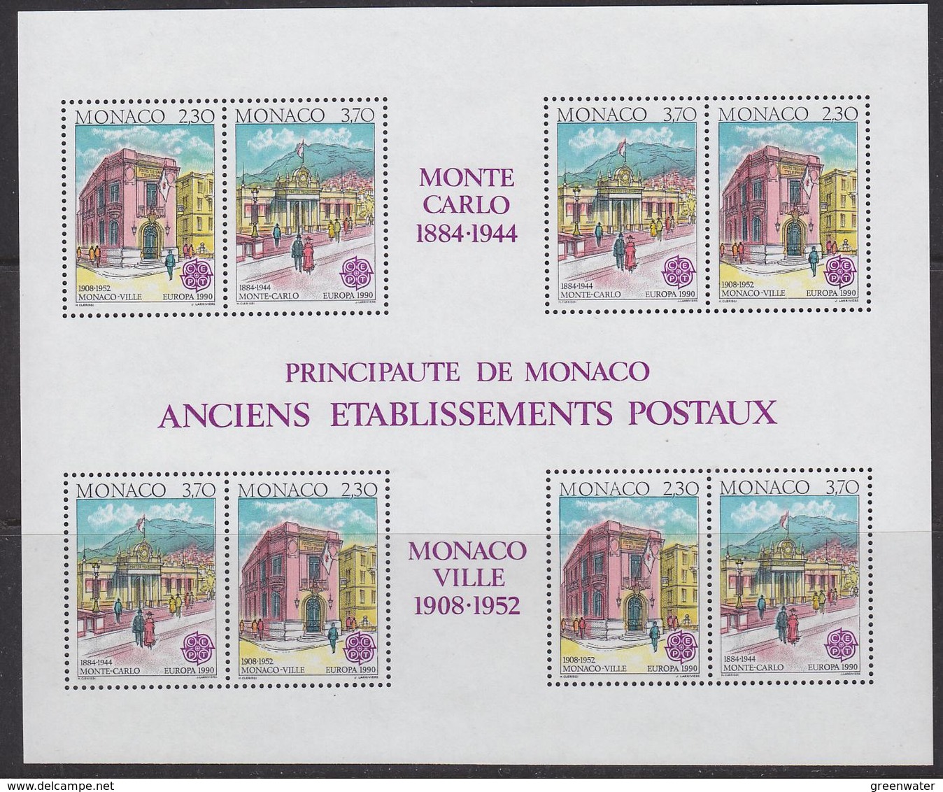 Europa Cept 1990 Monaco  M/s ** Mnh (42258) - 1990