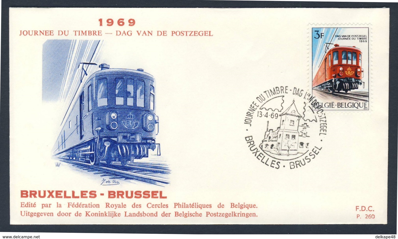 Belgie Belgique Belgium 1969 FDC + Mi 1545 YT 1488 SG 2108 - Mail Train / Posttriebwageneinheit Belgischen Post - Treinen