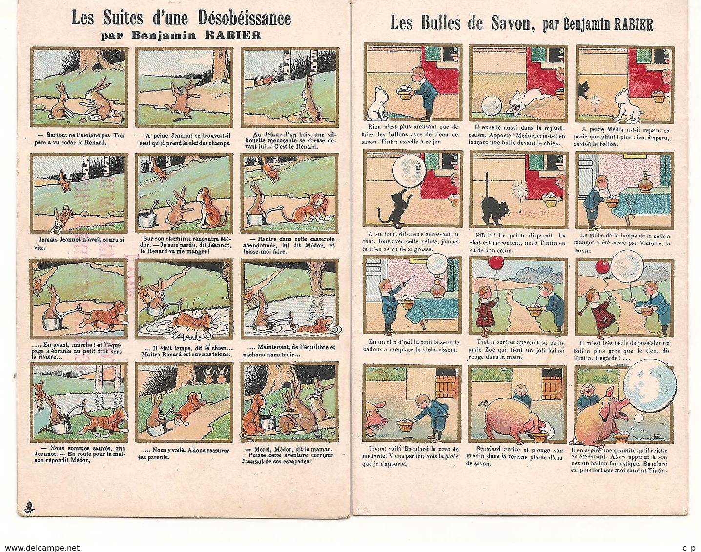 Illustrateur - Rabier Benjamin  - Lot De 2 Cartes - Bulles Savon - Magasin Rousson Chaussures A Lyon - Publicité -  CPA° - Rabier, B.