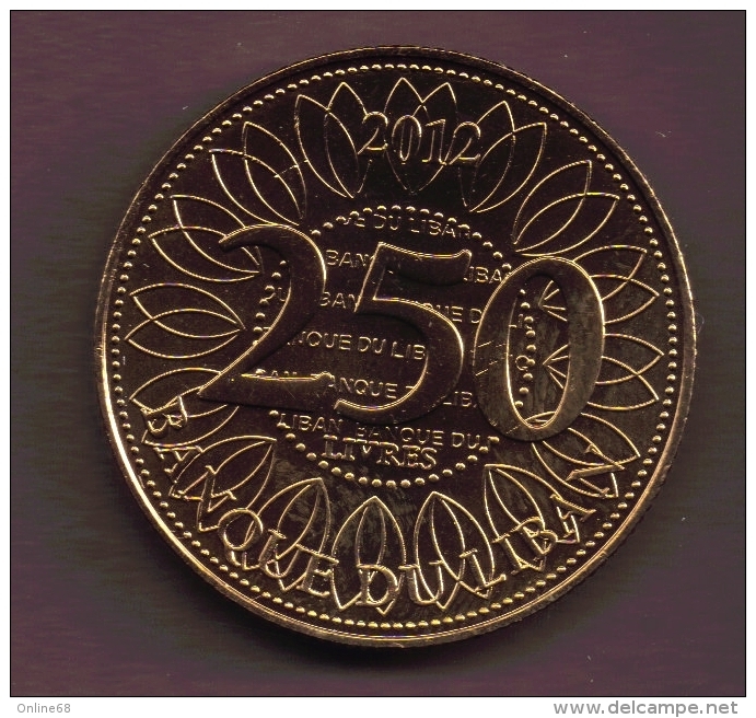 LIBAN LEBANON 250 LIVRES 2012 Lucky Coin KM# 36a - Libanon