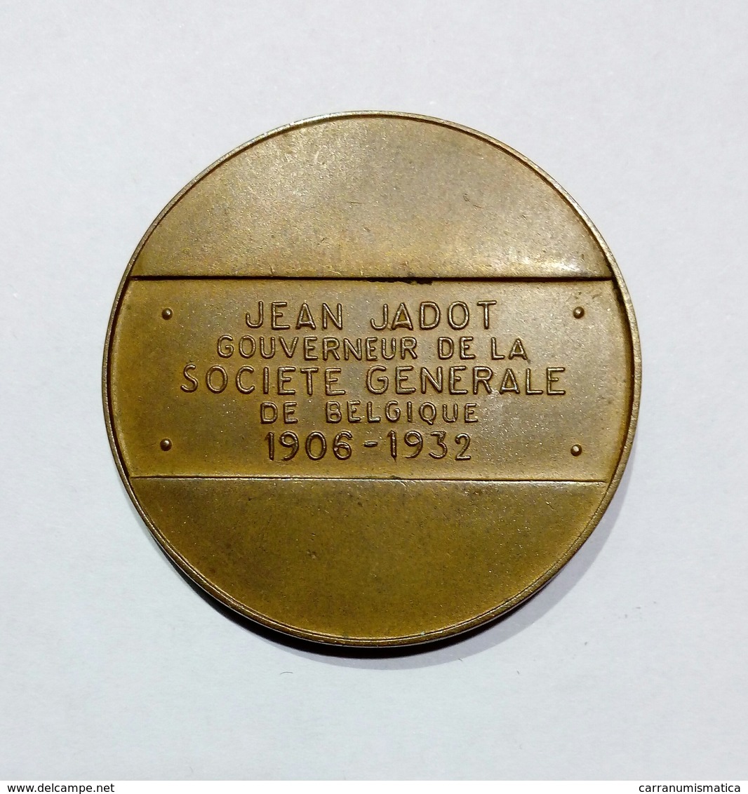 BELGIE / BELGIQUE - MEDAILLE J. JADOT Gouverneur De La Societé Génerale De Belgique (1906-1932) Bronze / 34mm - Professionali / Di Società