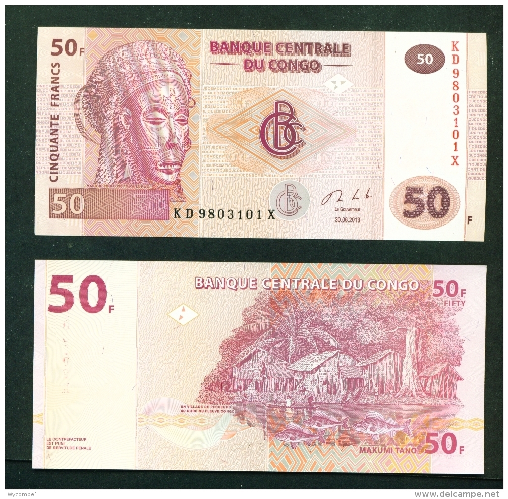 CONGO DR  -  2013  50 Francs  UNC Banknote - Democratic Republic Of The Congo & Zaire