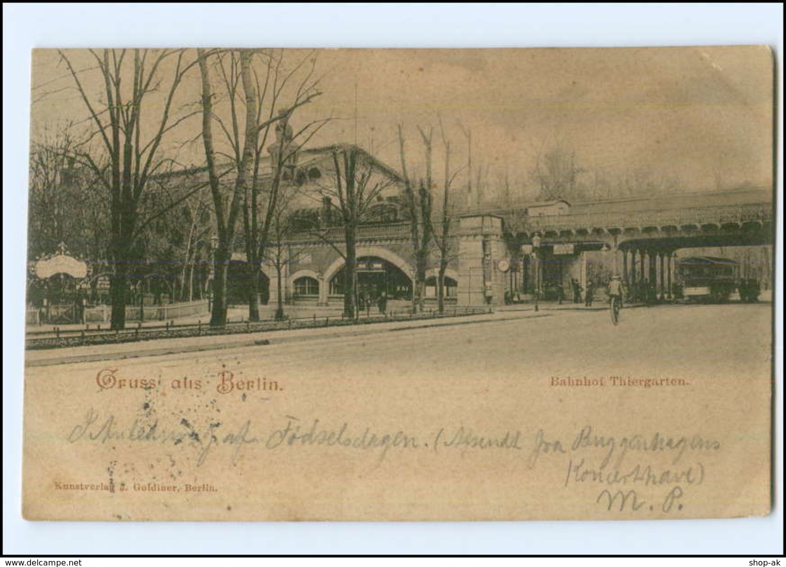 XX003958/ Berlin Bahnhof Tiergarten Straßenbahn 1899 AK - Sonstige & Ohne Zuordnung