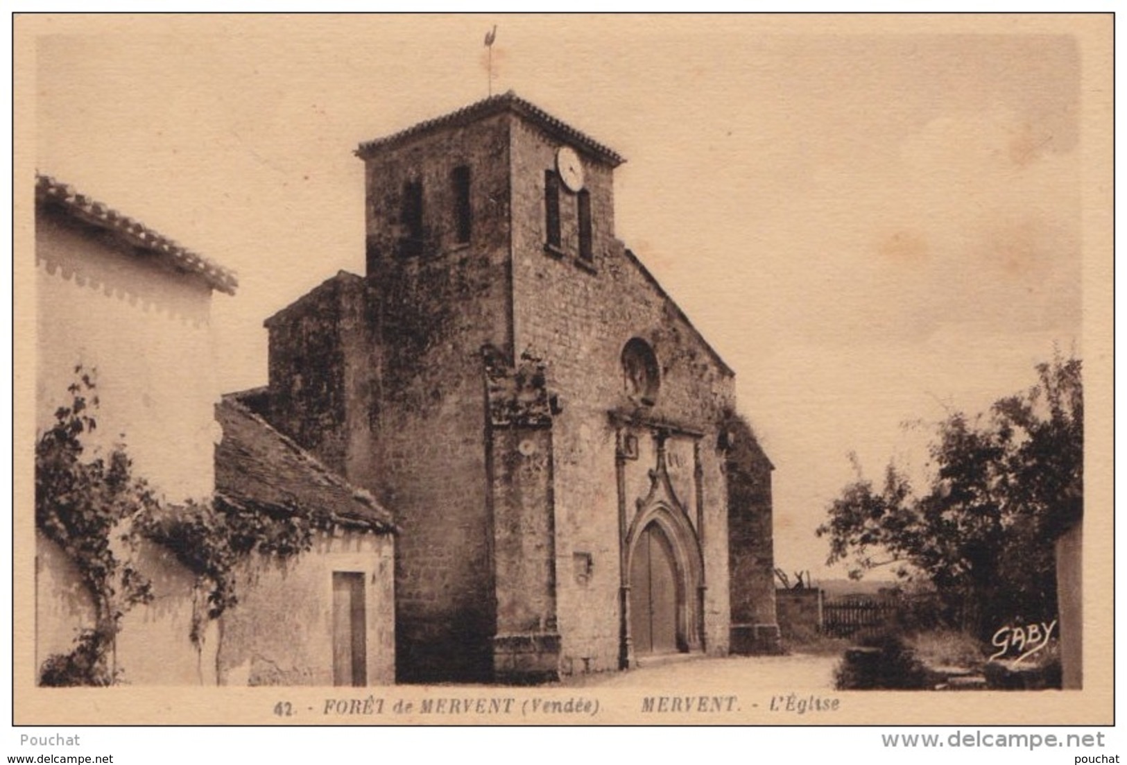 A 16 -  85)  FORET  DE MERVENT (VENDÉE) (MERVENT -  L  'EGLISE - (2 SCANS) - Autres & Non Classés