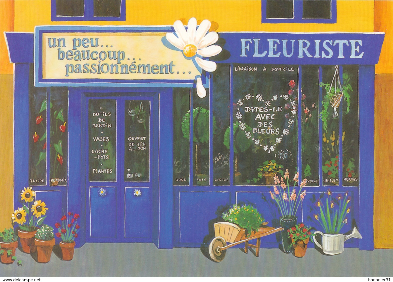 CPM MAGASIN METIER BOUTIQUE FLEURISTE - Dites Le Avec Des Fleurs ! Illustration Béatrice Douillet - Autres & Non Classés