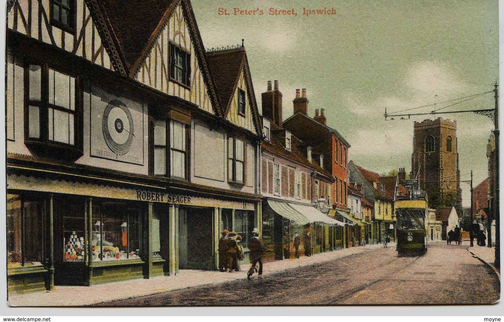 8988 - Royaume Uni -  IPSWICH ( Soffolk) - Store ROBERT SEAGER   &   TRAMWAY  -  St Peter's Street - Vers 1908 - Ipswich