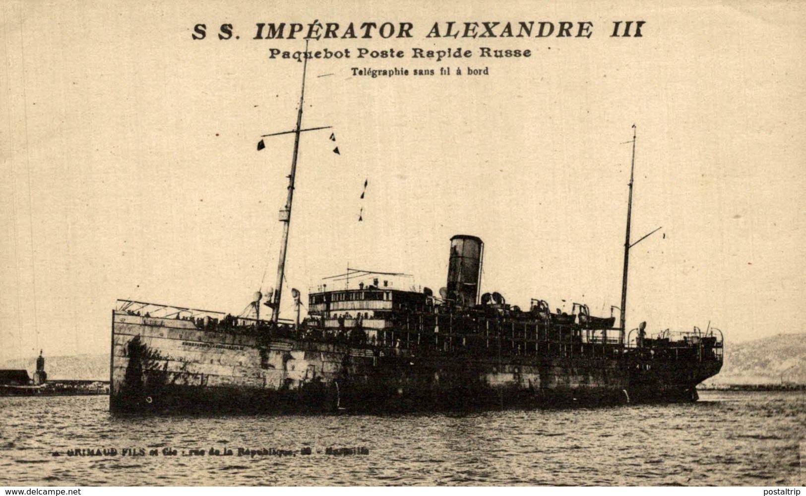 S.S. IMPERATOR ALEXANDRE III - PAQUEBOT POSTE RAPIDE RUSSE - Dampfer