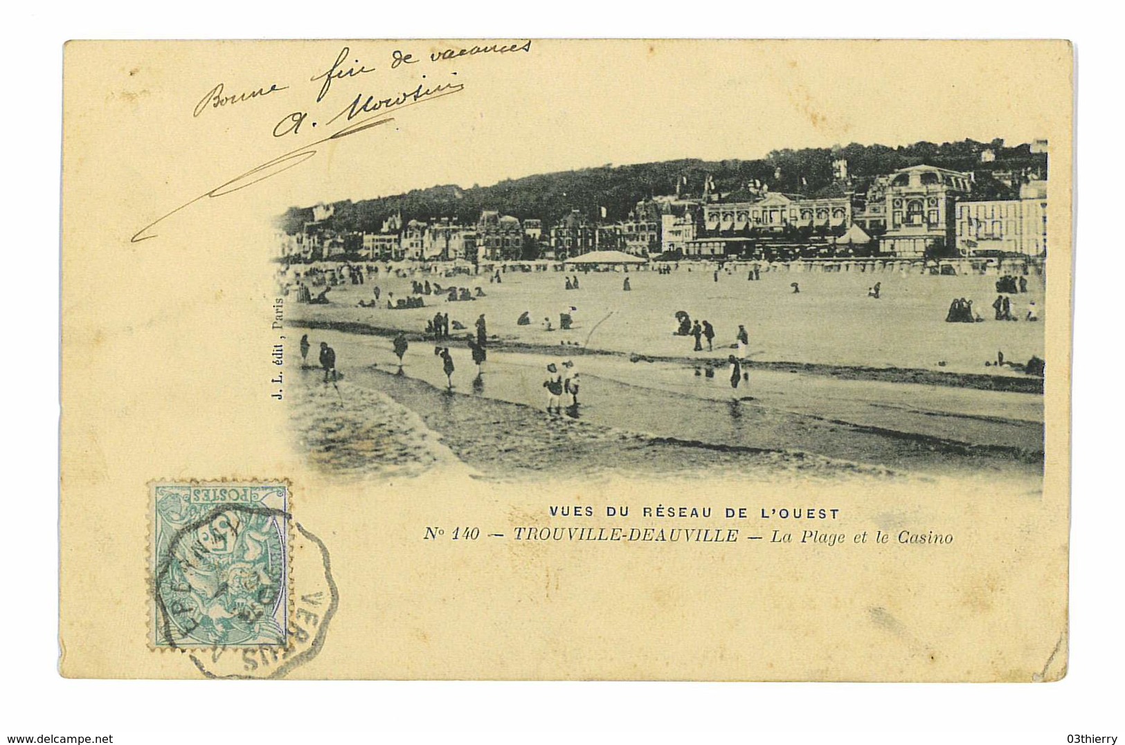 CPA 14 TROUVILLE-DEAUVILLE LA PLAGE ET LE CASINO - Deauville