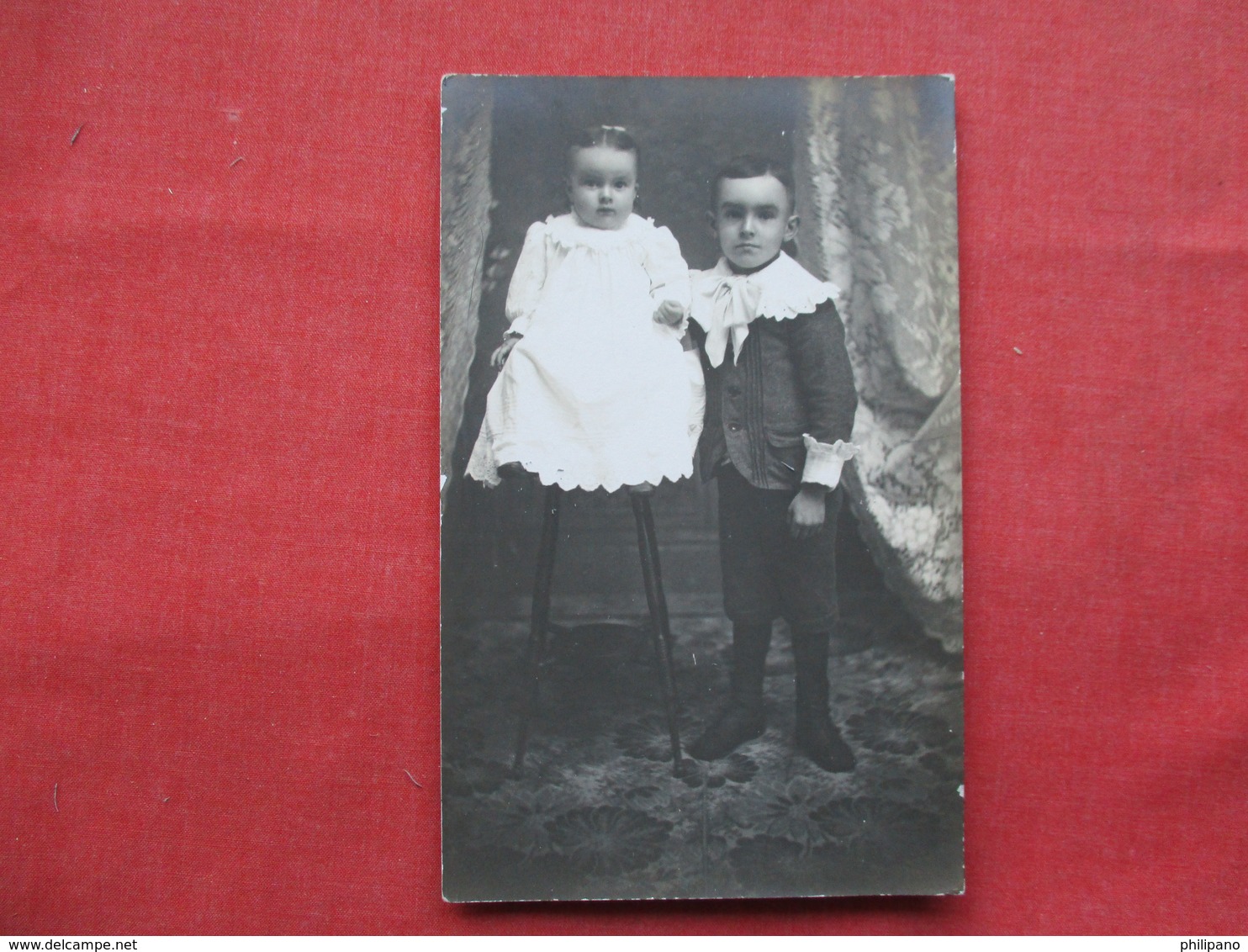 RPPC  Young Boy With Child On Chair Ref 3250 - To Identify