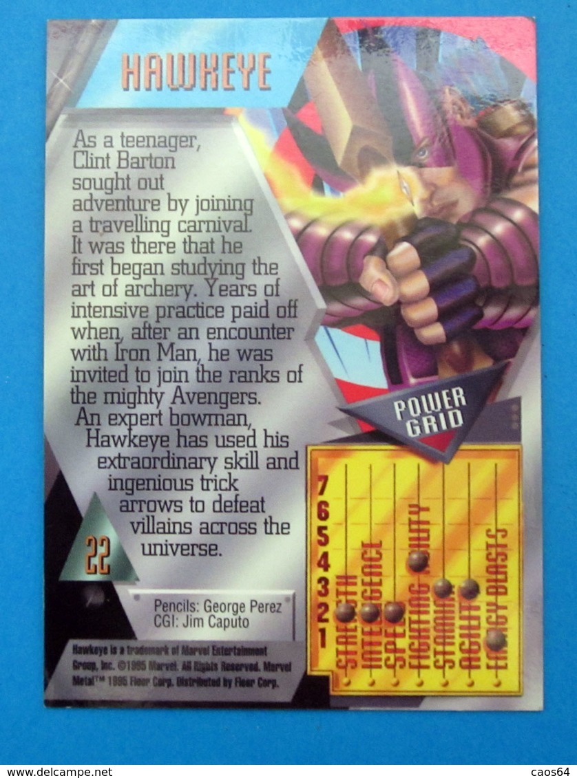 CARD METAL HAWKEYE 1995 - Marvel