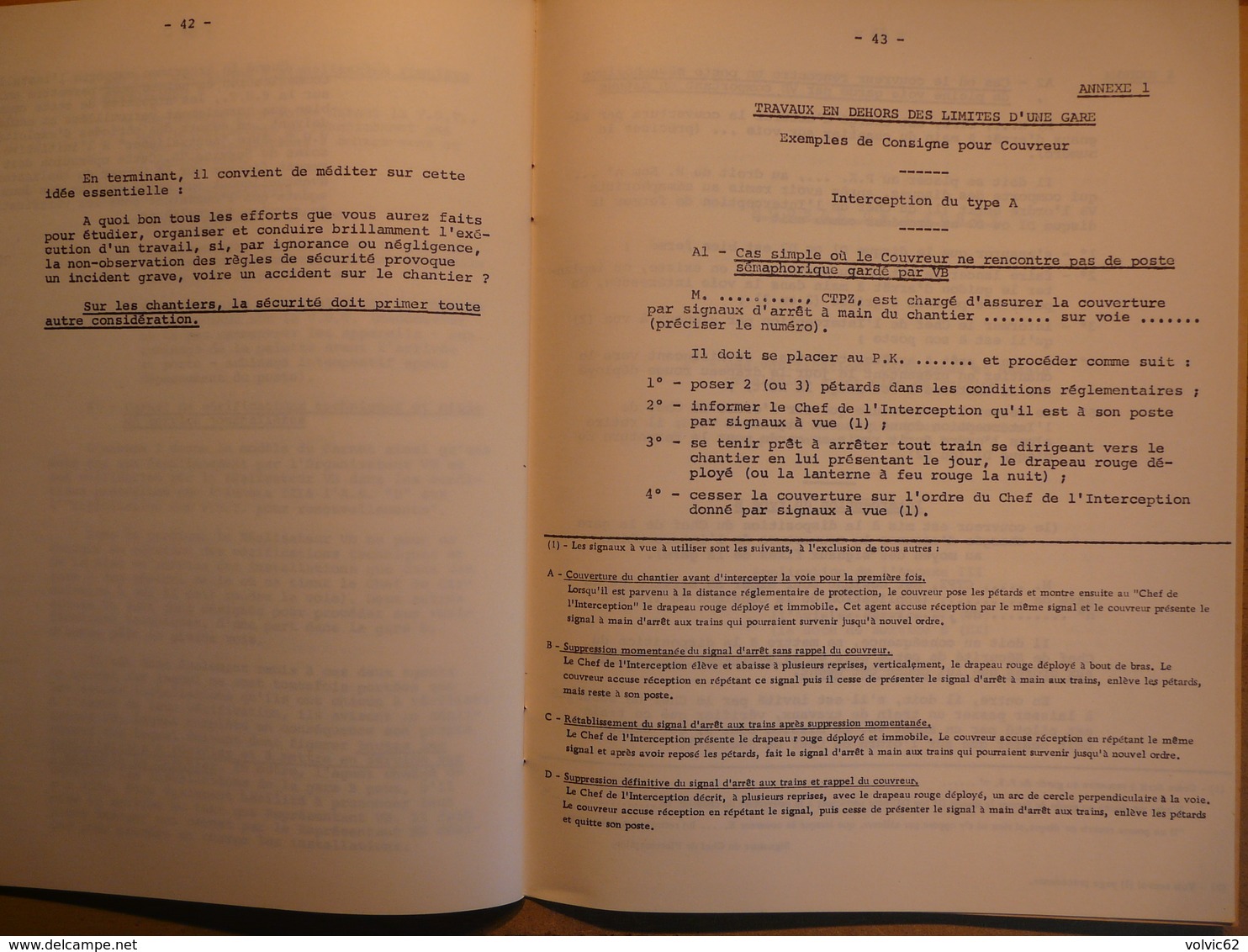 cahier formation cadre Travaux installation autres que de sécurité 1967 SNCF train cheminot chemin de fer