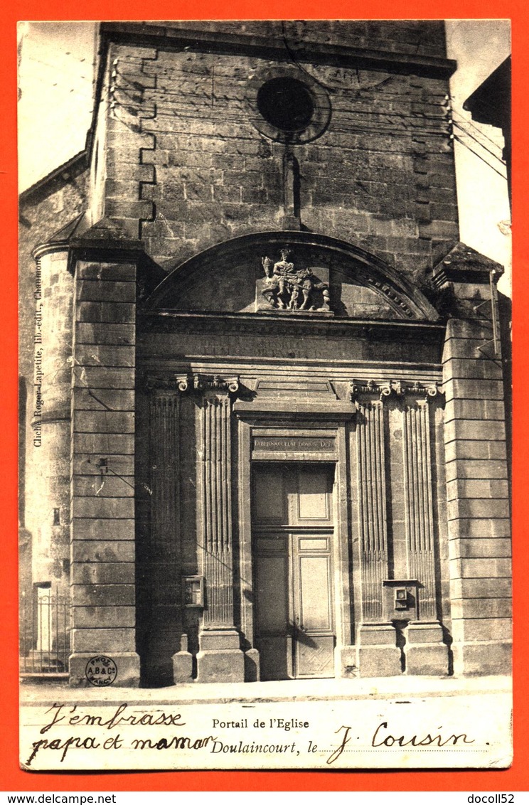 CPA 52 Doulaincourt " Le Portail De L'église " Carte Precurseur - Doulaincourt