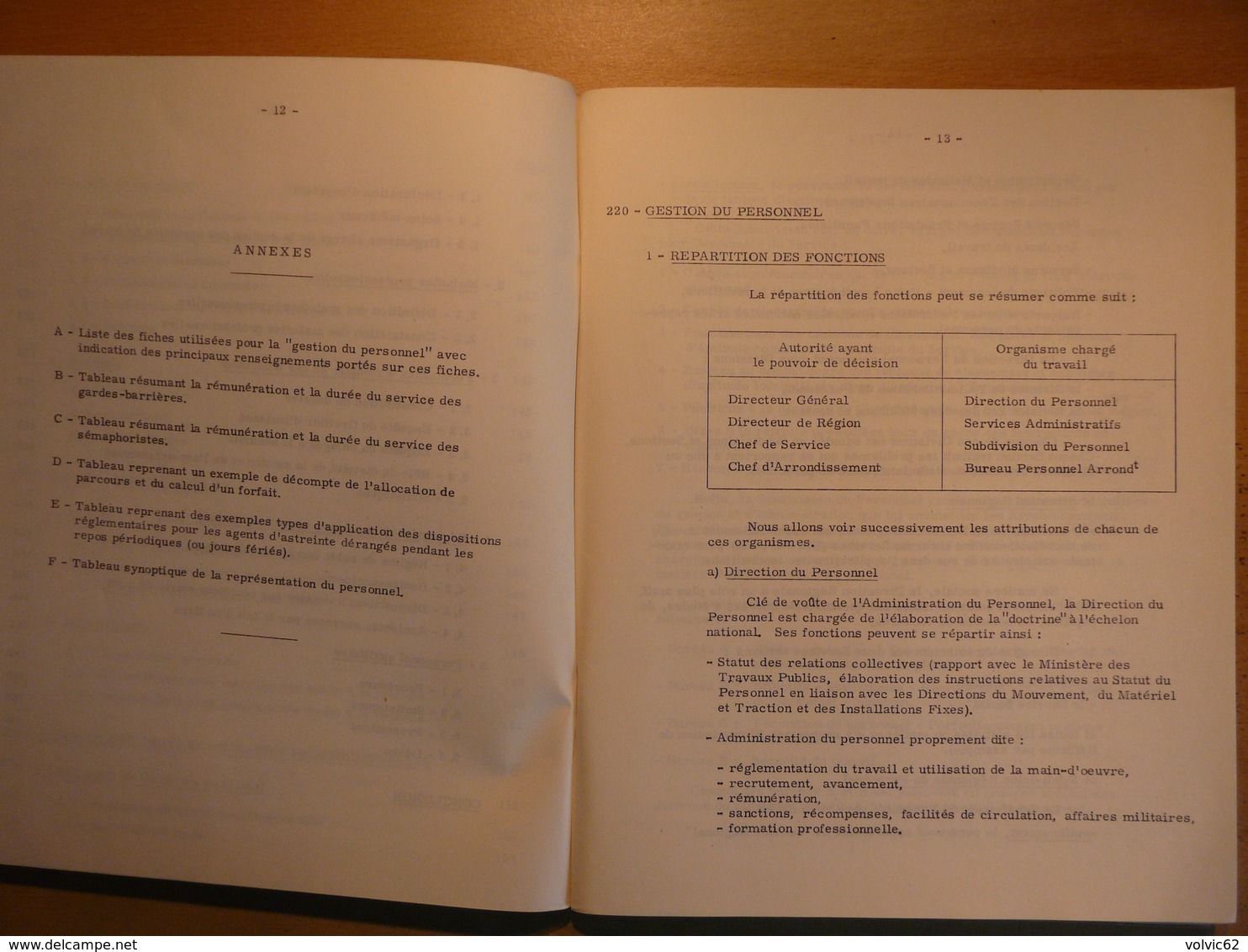 cahier formation cadre Le réglement du personnel 1964 SNCF train cheminot chemin de fer