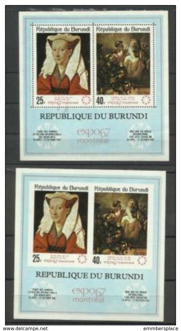 Burundi - 1967 Montreal World Fair Perf & Imperf S/sheets MH *  Sc 217a - Unused Stamps