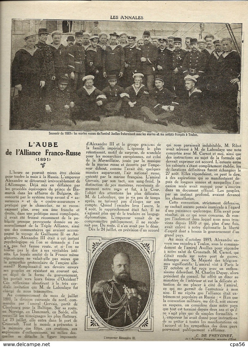 Revue Les ANNALES - 28 MAI 1916 -TSAR Et Frères RUSSES RUSSIE - 1900 - 1949