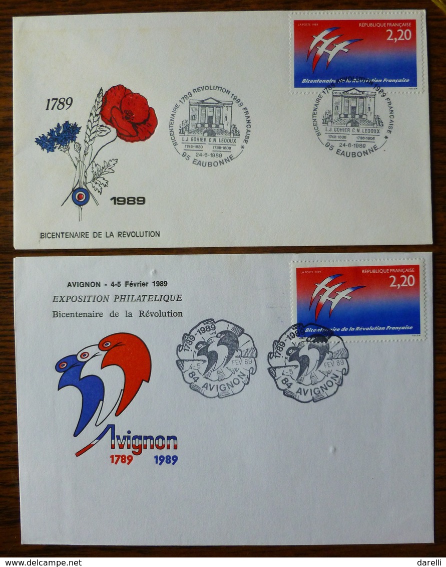 FDC France 1989 - Bicentenaire De La Révolution Française - YT 2560 -  95 Eaubonne & 84 Avignon - 1980-1989