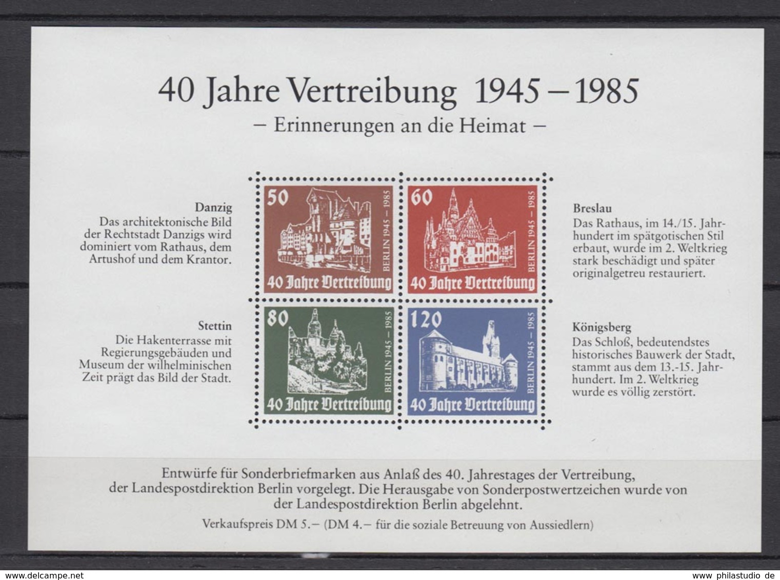 Vignette 40 Jahre Vertreibung 1945-1985 Erinnerungen An Die Heimat - Sonstige & Ohne Zuordnung