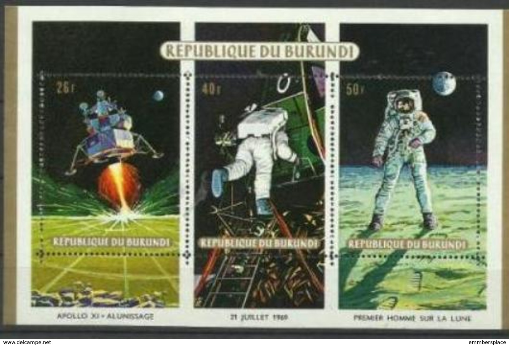 Burundi - 1969 Space Exploration S/sheet  MH *   Sc 105a - Unused Stamps