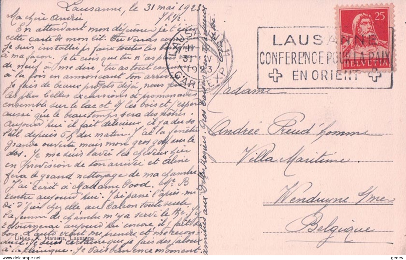 Lausanne, Grand Restaurant Tea Room, Concerts, Old India (31.5.1923) - Lausanne