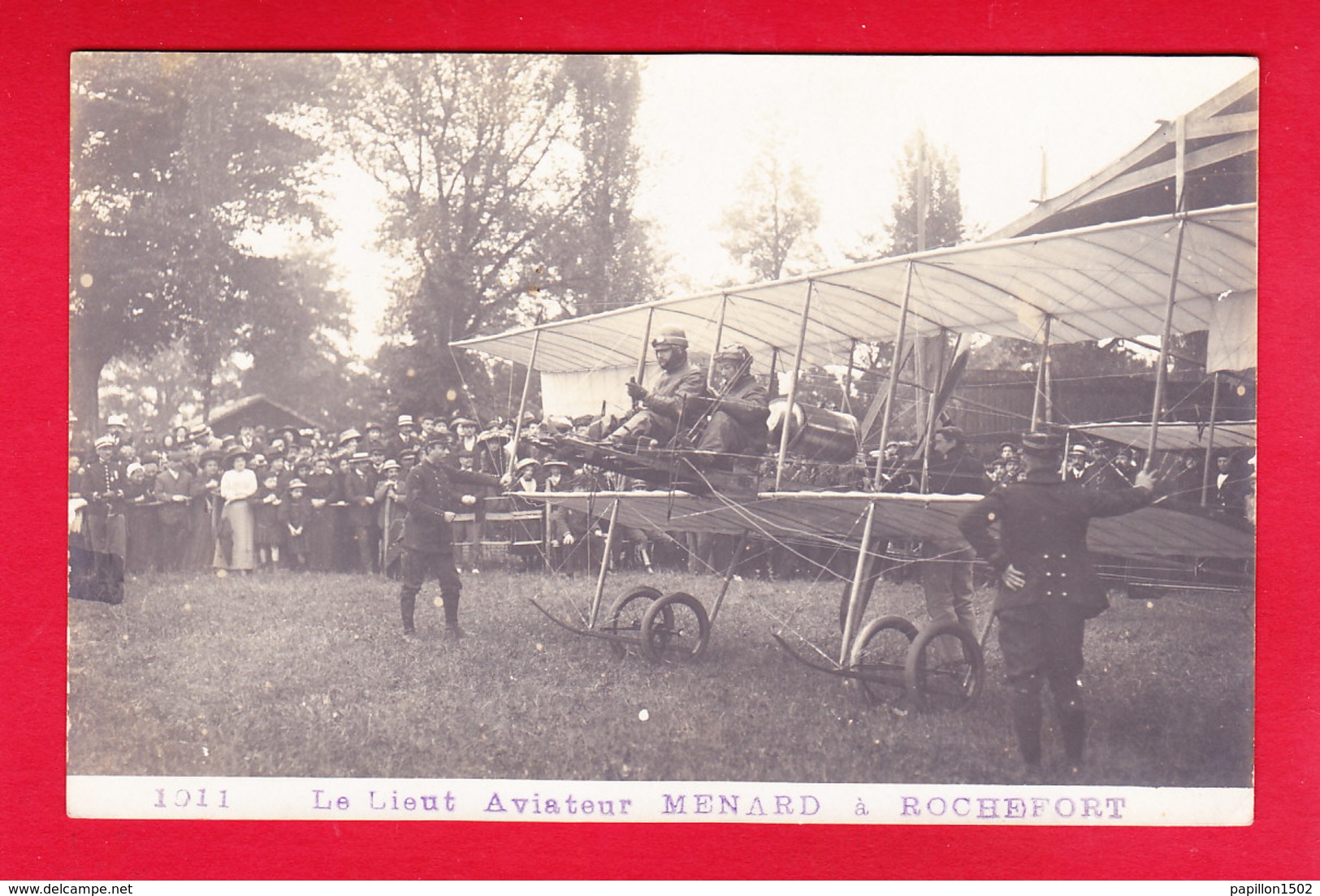 Aviation-199P222  Carte Photo, Le Lieutenant Aviateur MENARD à Rochefort, Belle Animation, Cpa BE - ....-1914: Precursors